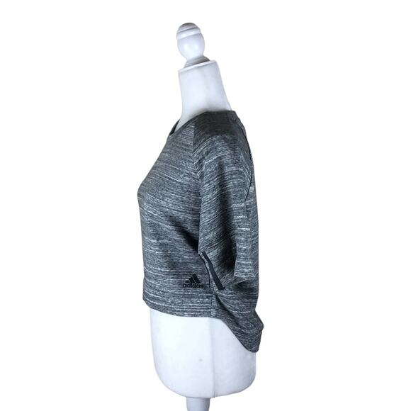 ADIDAS Sport 2 Street Shirt Crop Light Gray S NWT Small Sporty - Picture 3 of 8